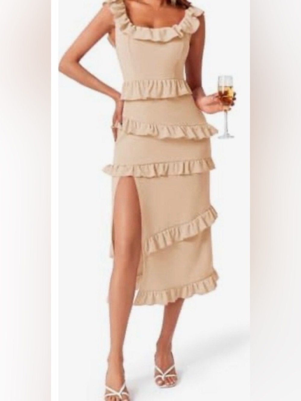 Show Me Your MuMu Greta Dress with Ruffle Detail Dress in Blush